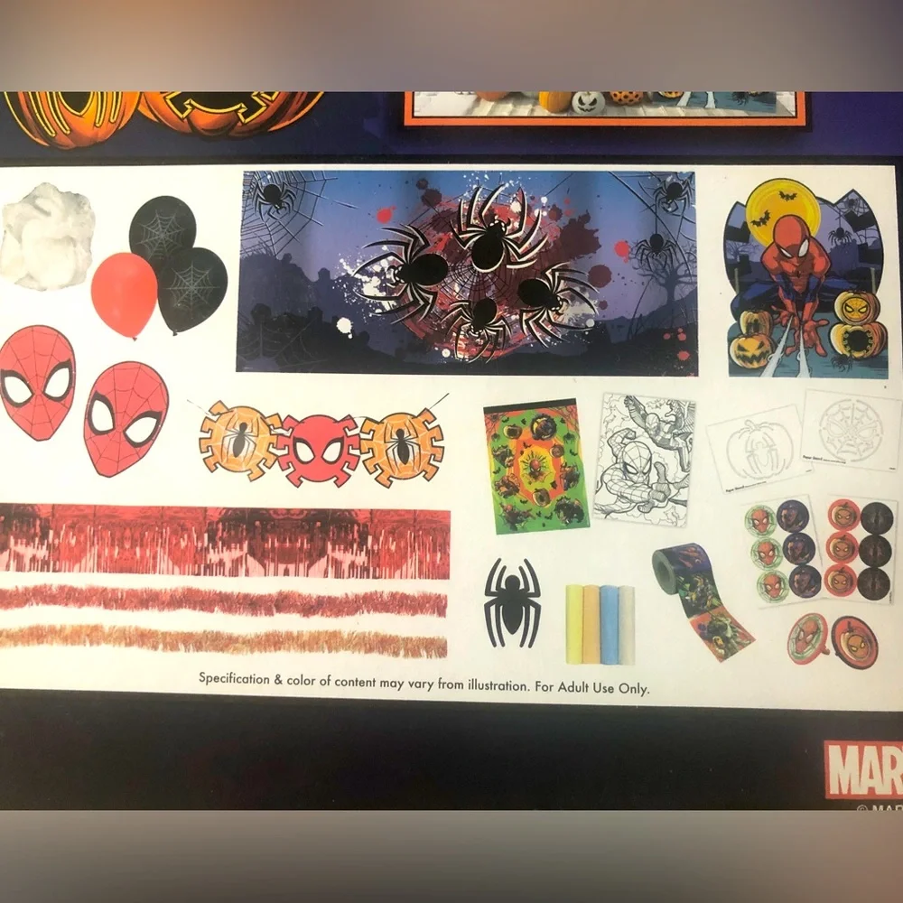 Spider-Man Halloween trunk or treat, home or bday party decor - 200 pieces! NWT